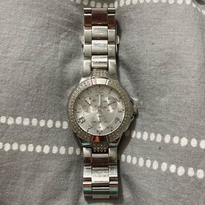 Guess Silver Stainless Steel Watch with Crystals. Circa 2007.